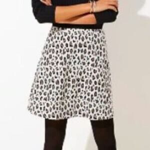 LOFT Cheetah Knit Mini Skirt SP A Line Animal Print Modern Career Casual NEW